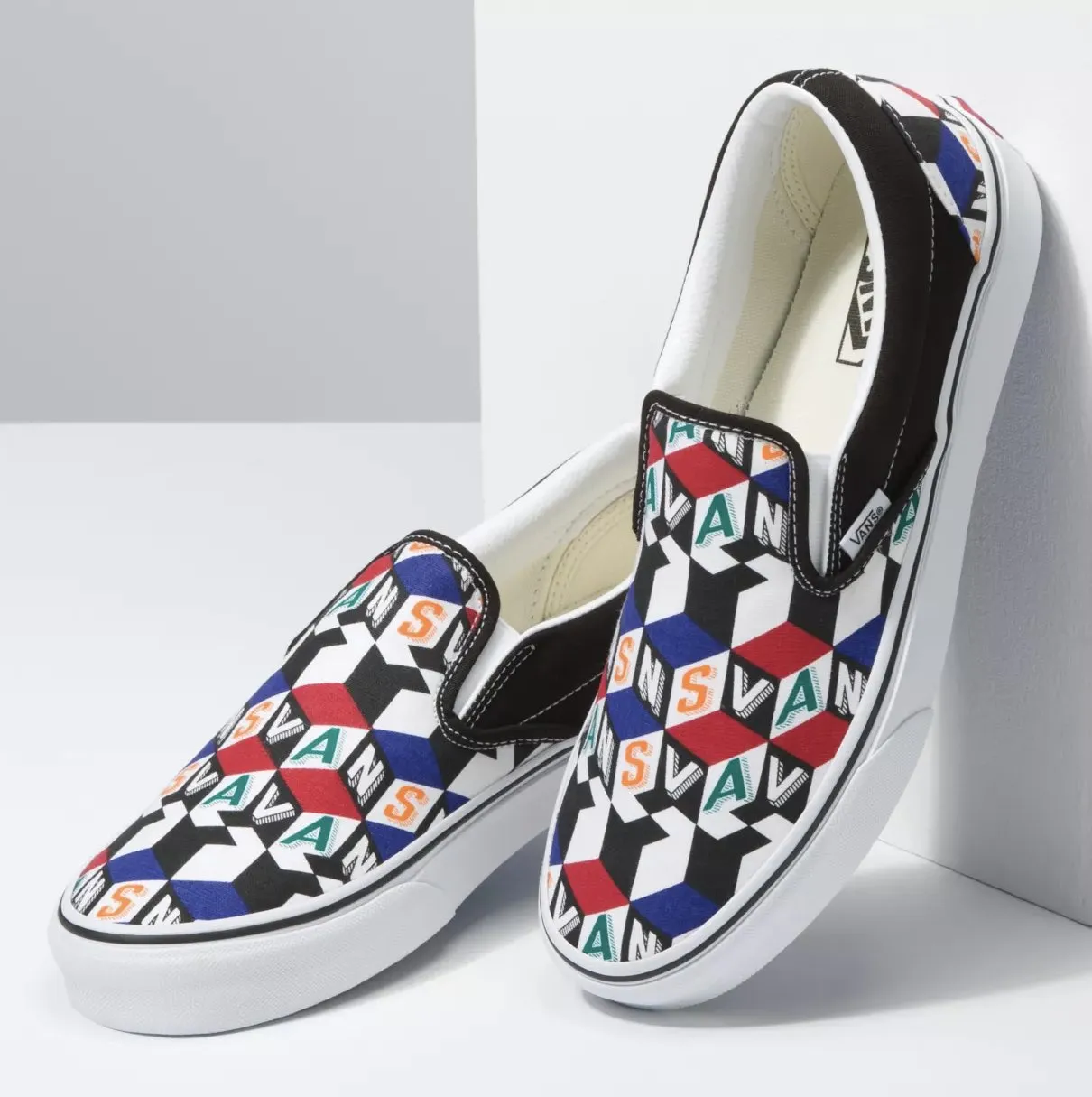 Vans Slip-On Checker Cube Mutli Faux Fur Slip On Shoes
