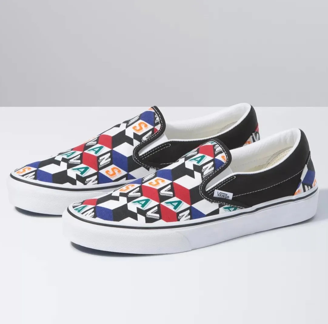 Vans Slip-On Checker Cube Mutli Silver Slip On Shoes
