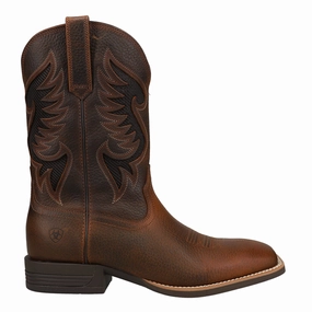 Tech 7 Boots Cowpuncher Venttek Embroidered Tool-Inlayed Square Toe Pull On Cowboy Boots