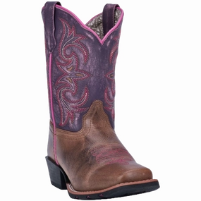 Silver Cowgirl Boots Dan Post Children's Majesty Leather Square Toe Boots DPC2947