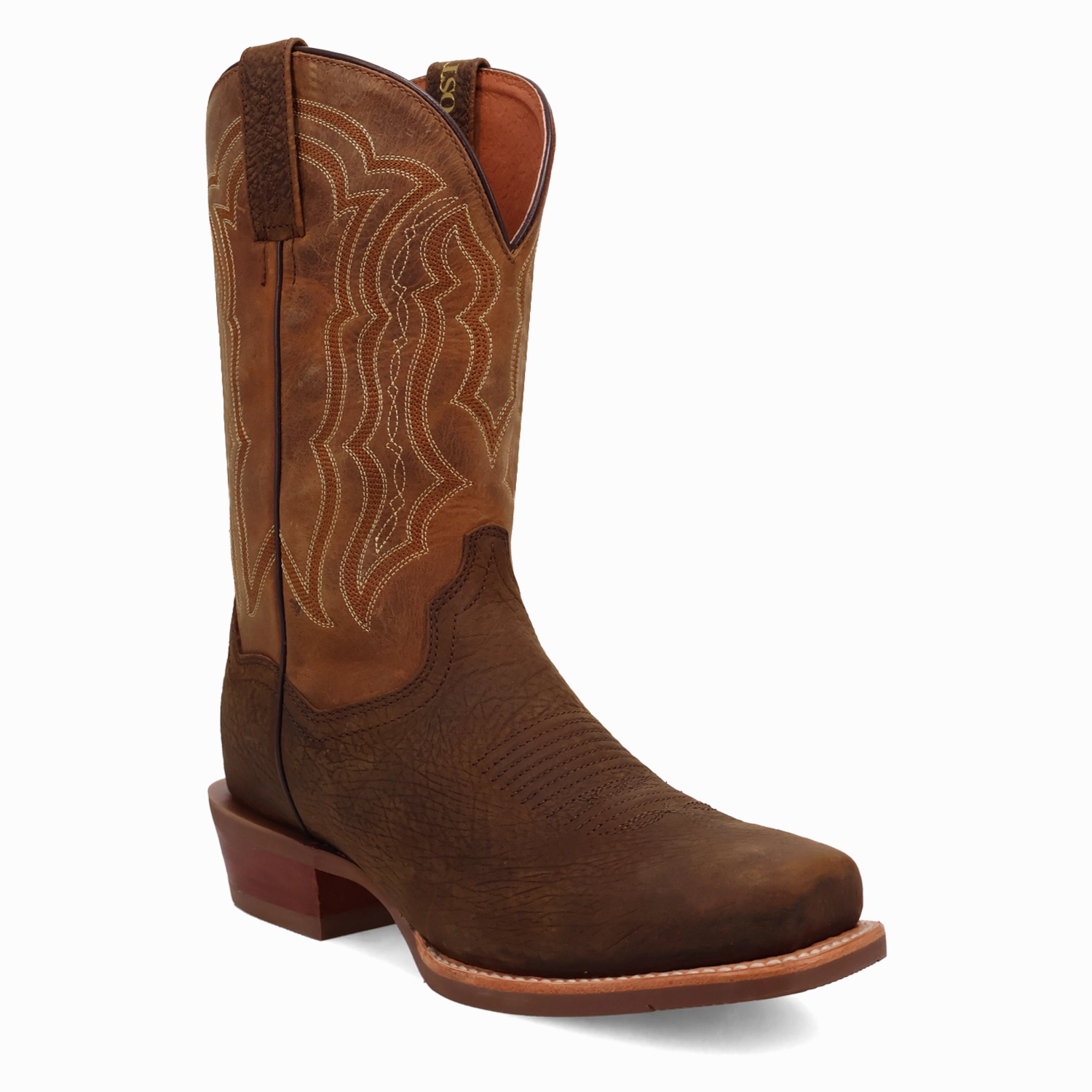 Dan Post Men's Creed Chocolate & Tan Leather Boots DP7010 Low Heel Dress Boots