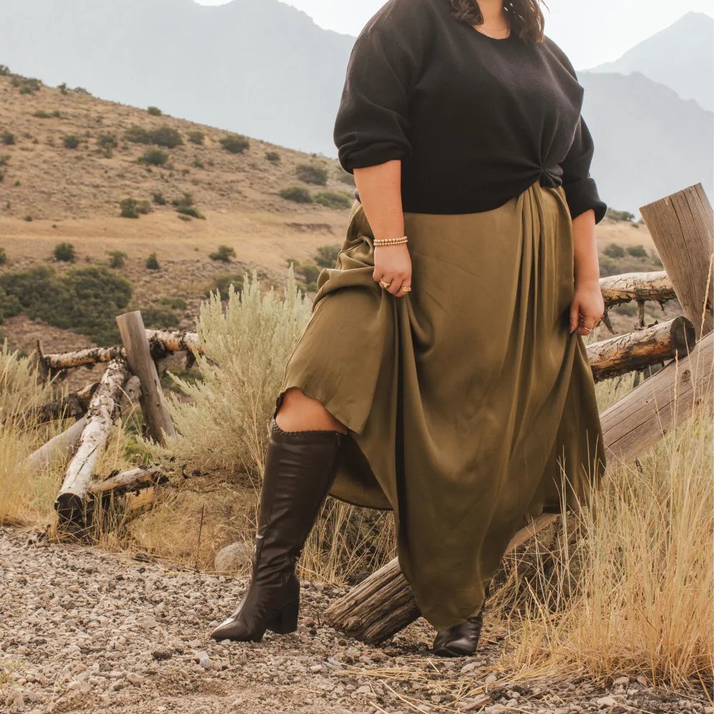 DARIA COWGIRL BOOTS IN WIDE WIDTH Leather Long Boots