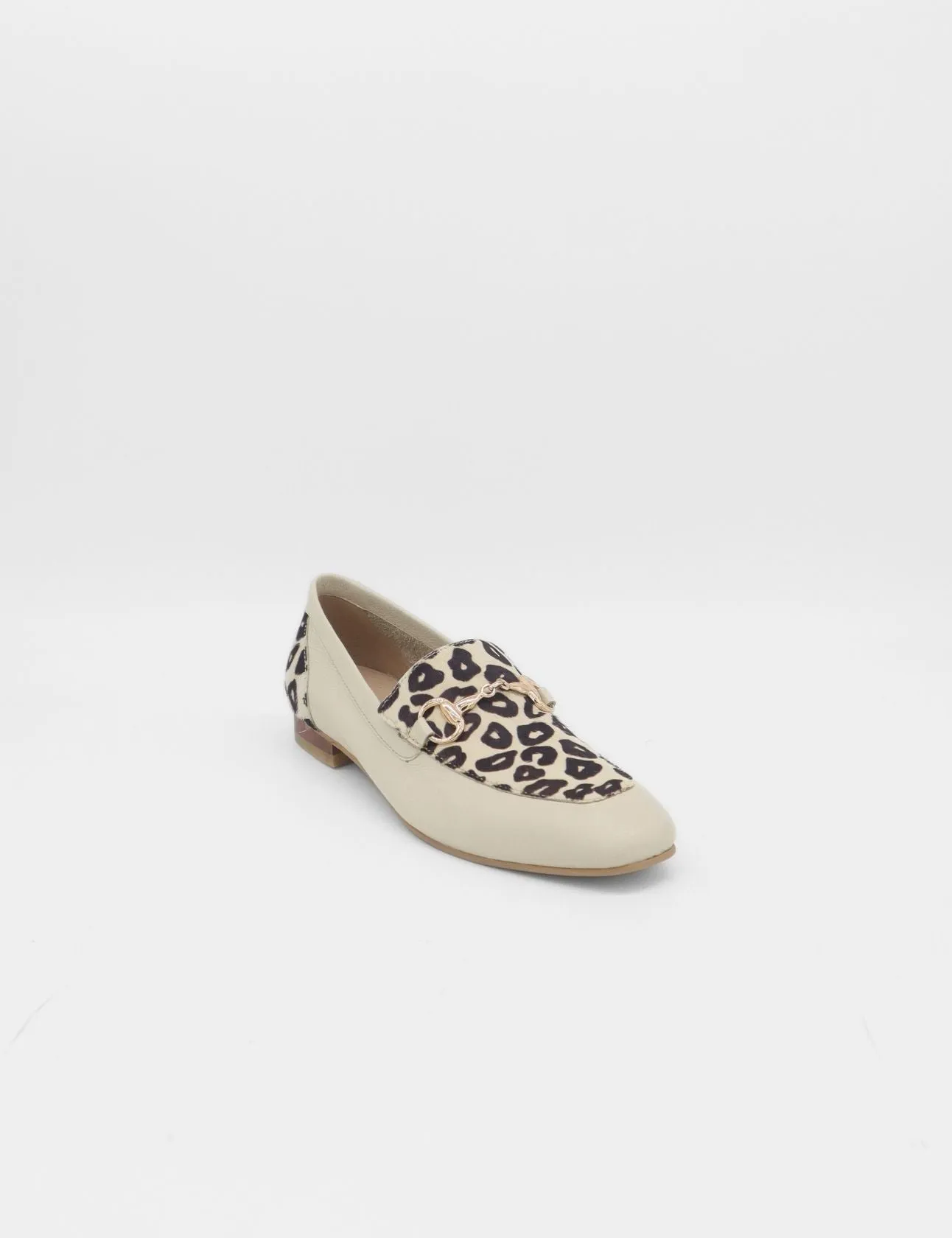 Natural loafers in off white leopard print cowhide leather womens shoes Dior Monogram Loafers