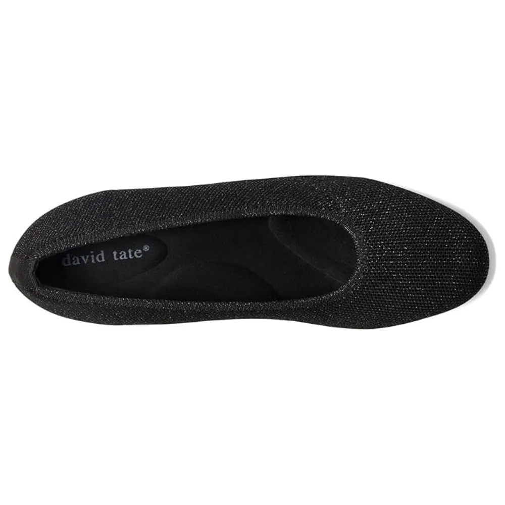 David Tate Runway Black Metallic Ballet Flat (Women's)