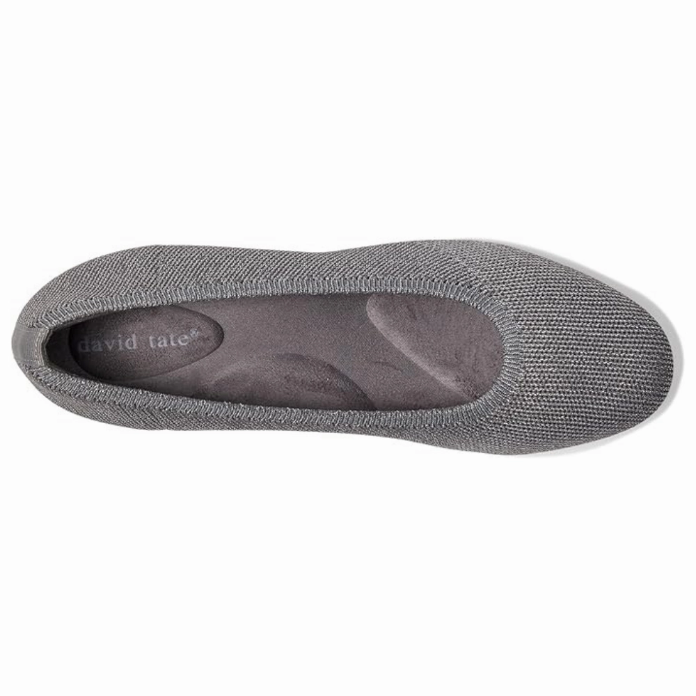 David Tate Runway Grey Metallic Ballet Flat (Women's)