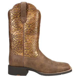 Boots Cuadra Round Up Metallic Embossed Square Toe Cowboy Boots