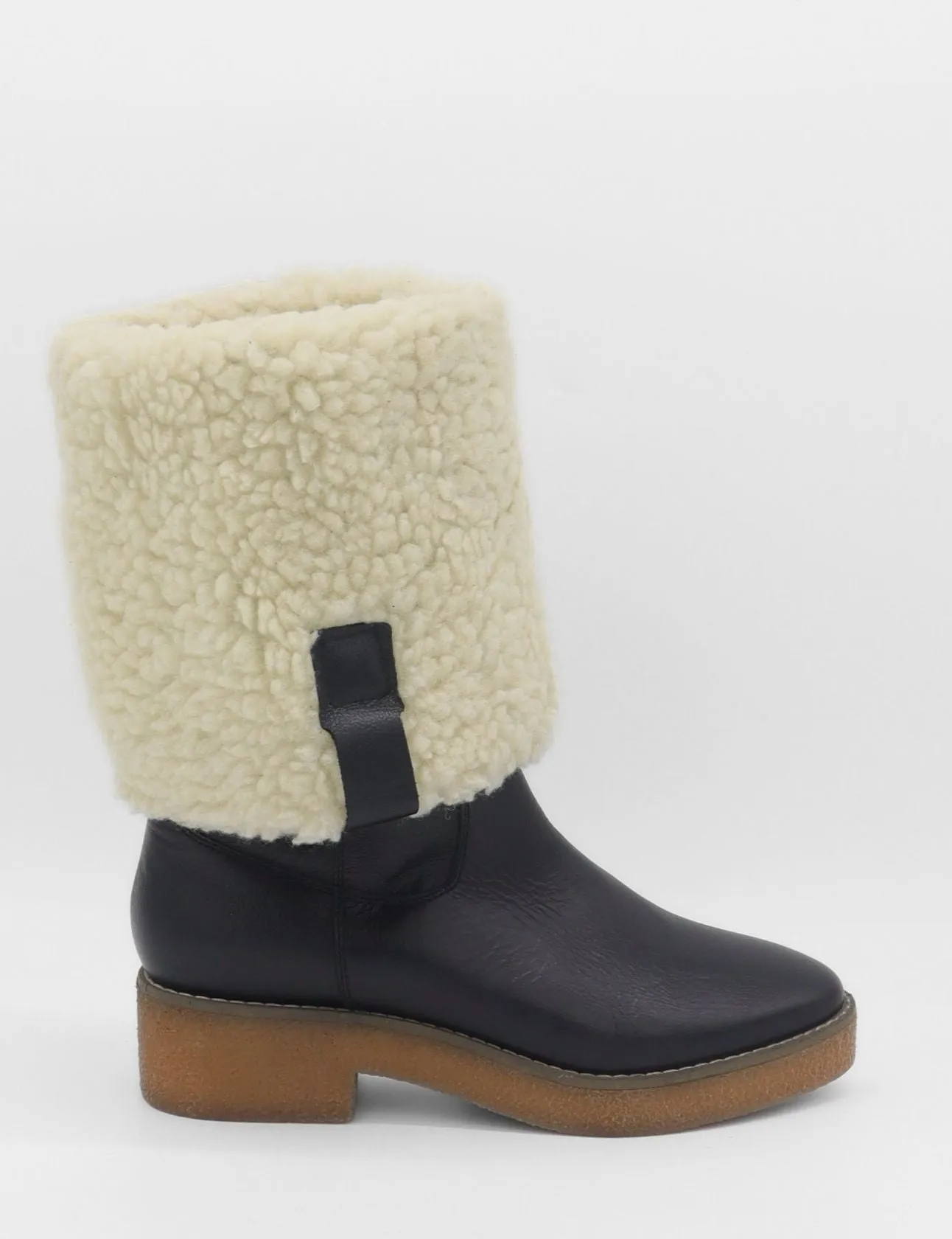 Durable Hiking Boots Aspen tall 2-in-1 convertible boots in black upper leather and shearling lining womens shoes