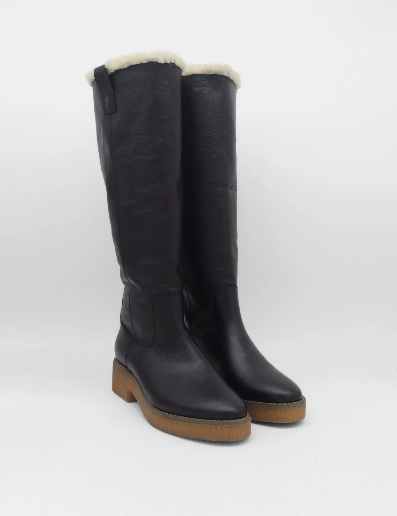 Tall Riding Boots Aspen tall 2-in-1 convertible boots in black upper leather and shearling lining womens shoes