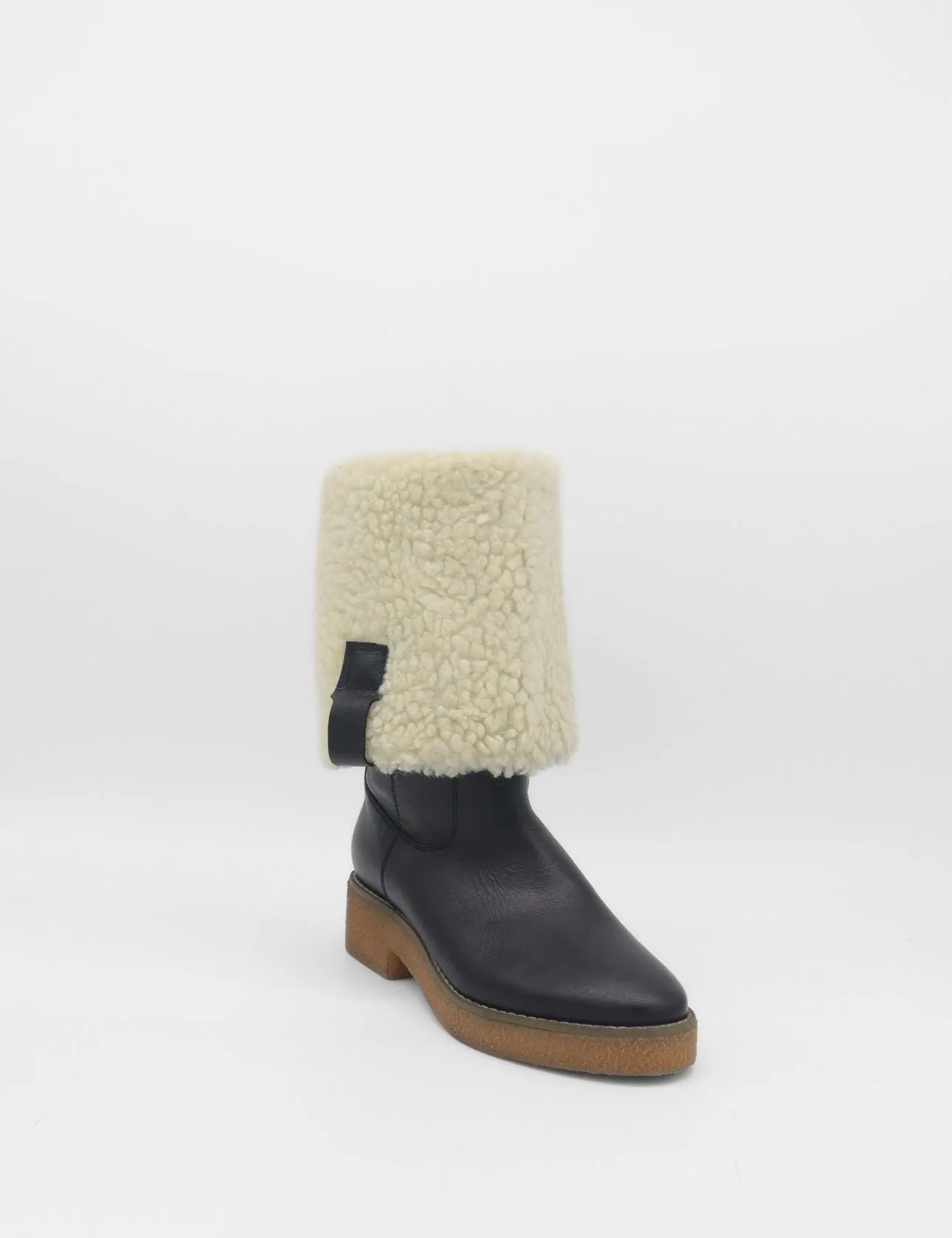 Brown Suede Boots Aspen tall 2-in-1 convertible boots in black upper leather and shearling lining womens shoes