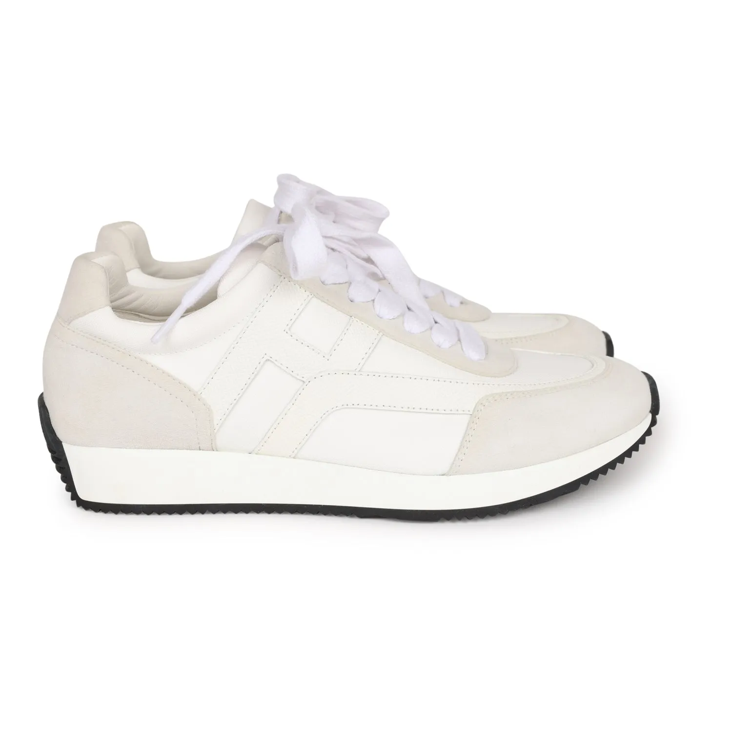 Tennis Shoes With Bootcut Jeans Top quality Hermes Boomerang Sneakers White/Gris Perle Epsom/Suede/Canvas 38