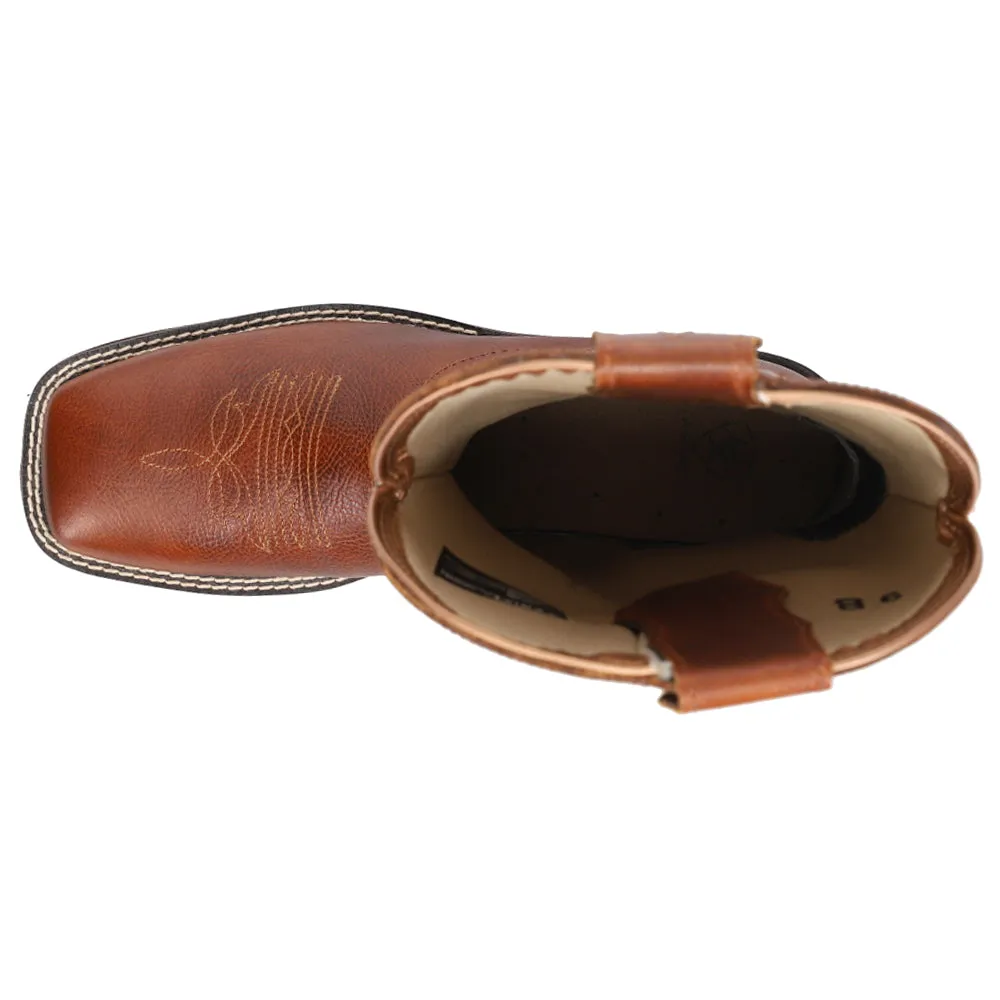 Delilah StretchFit Embroidery Square Toe Cowboy Boots Suede Lace Up Boots