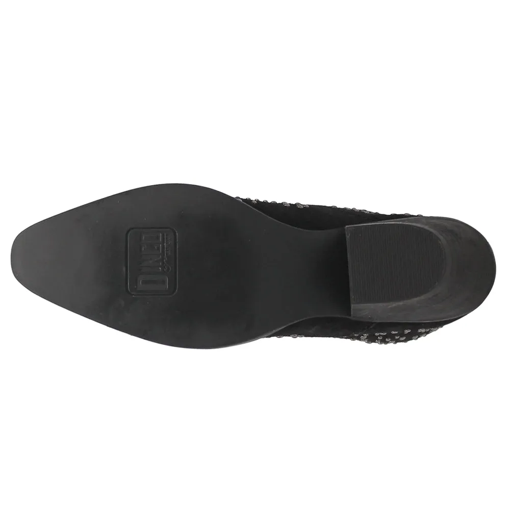 Naturalizer Knee High Boots Denim N Diamonds Studded Zippered Cowboy Booties