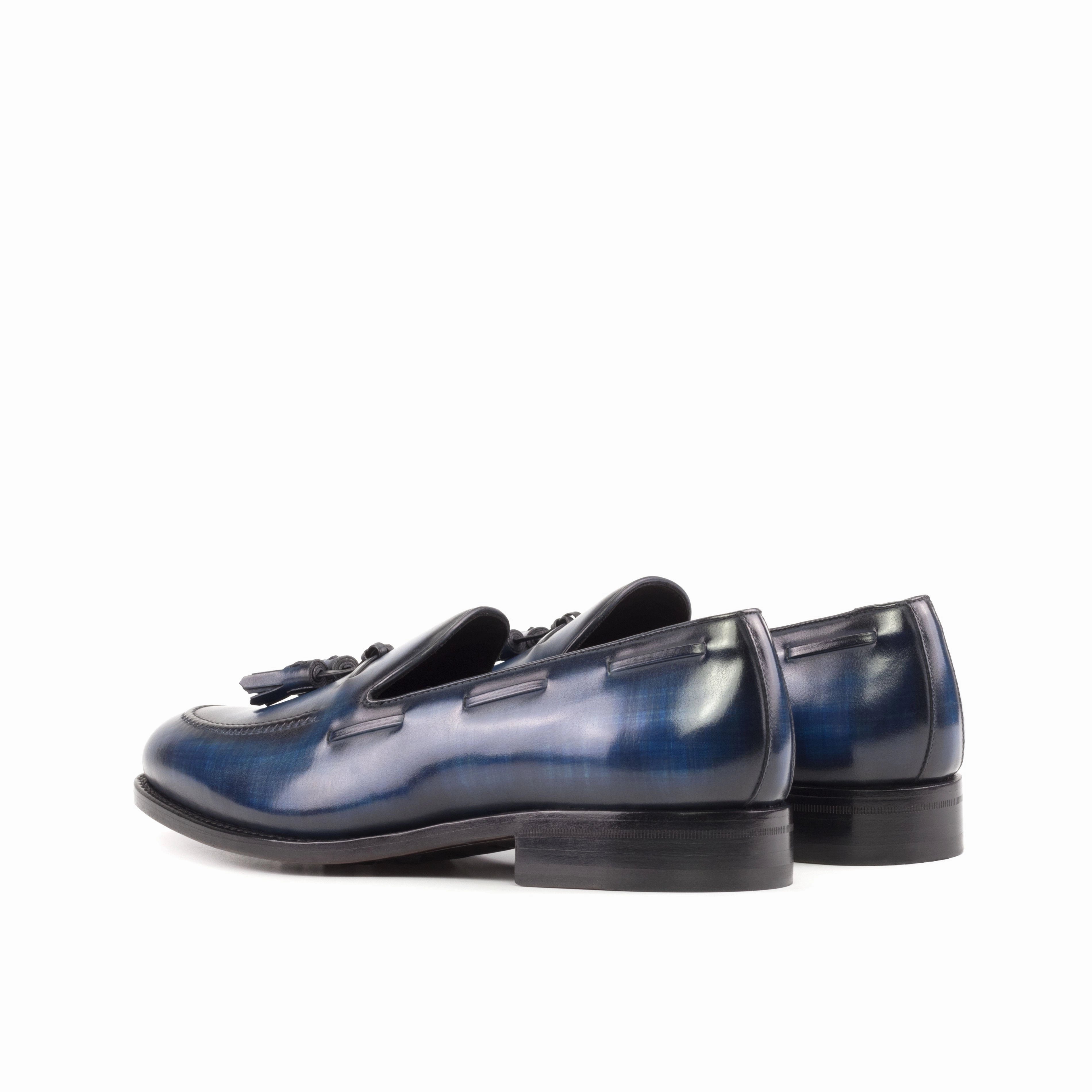 Denim Blue Patina Tassel Loafers Miu Miu Lace Up Loafers