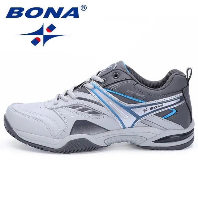 BONA New Classics Style Men Tennis Shoes Lace Up Men Sport Shoes Top Quality Comfortable Male Sneakers Shoes Fast Free Shipping Tabi Tennis Shoes