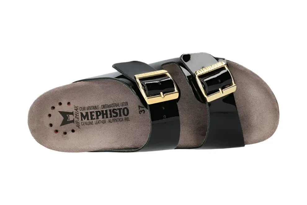 Mephisto Women's Hester Everyday Casual Sandals - Black Flat Bottom Shoes For Running