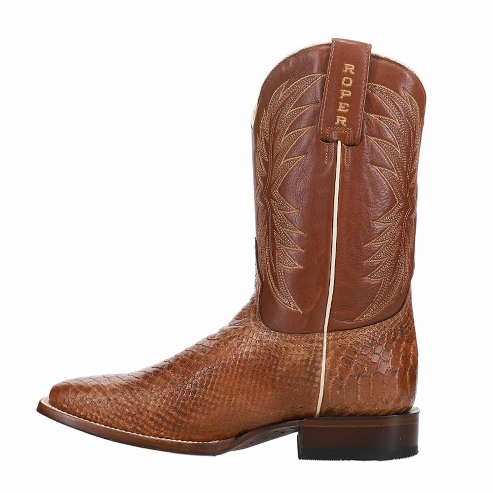 Diesel Embroidered Python Animal Print Square Cowboy Boots Thigh High Boots Sale