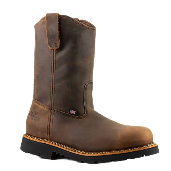 Brown Square Toe Boots Thorogood Men's 10" Steel Toe Wellington Brown Work Boots 804-3310