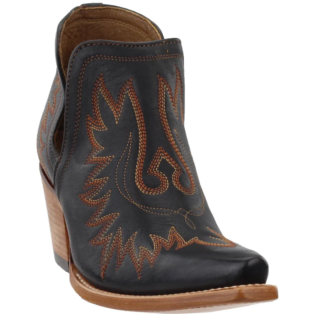 Dixon Embroidered Snip Toe Cowboy Booties Warrior Fly Boots