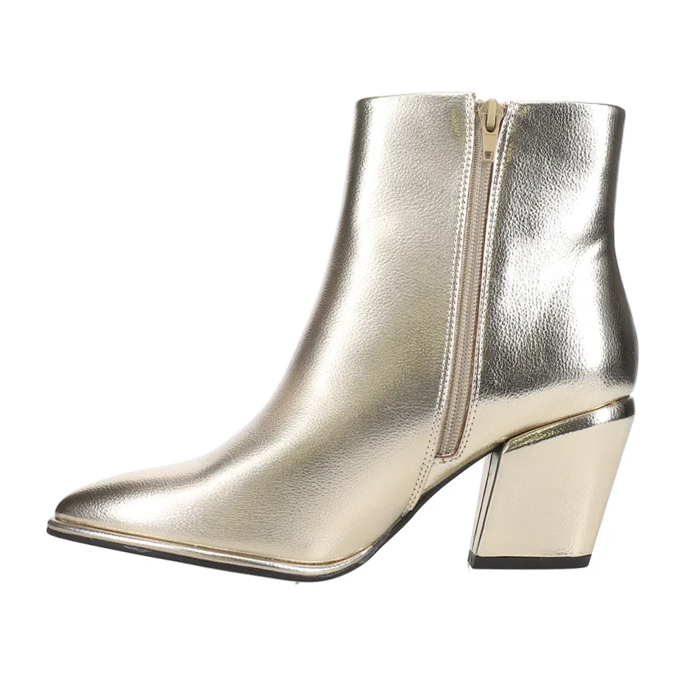 Domina Metallic Pointed Toe Zippered Booties Sorel And Boots