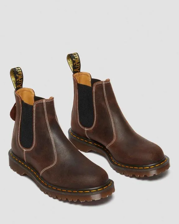 Dr. Martens 2976 Made In England Wax Commander Chelsea Boots Brown - Womens Rubber Boots With Wide Calves