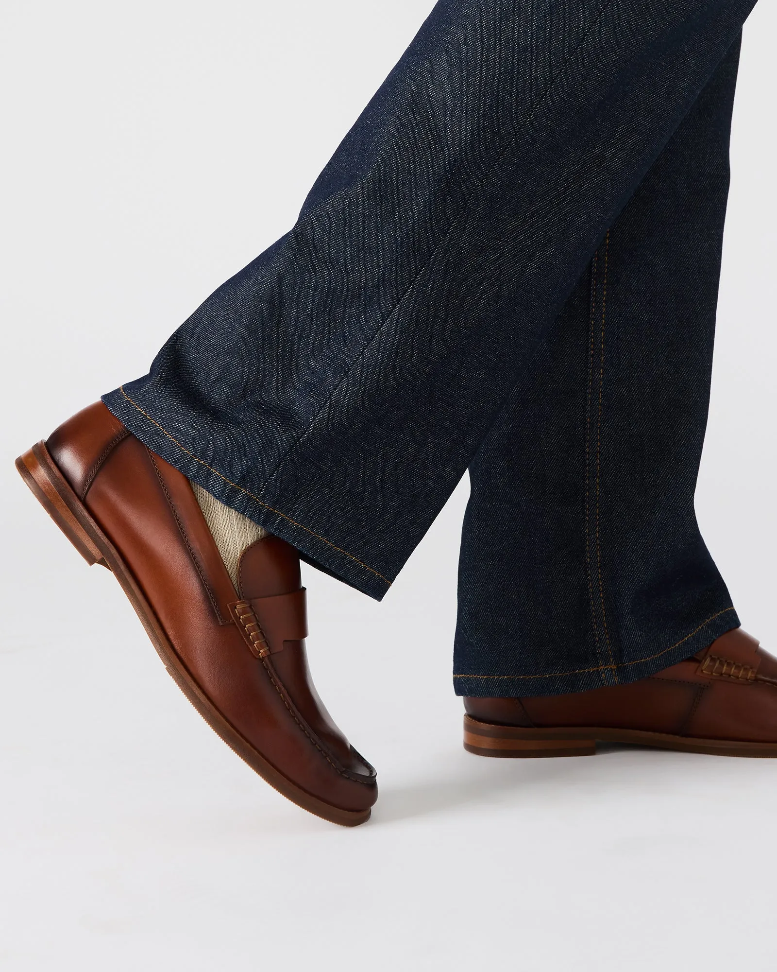 Loafers Mens Leather COLVER COGNAC LEATHER