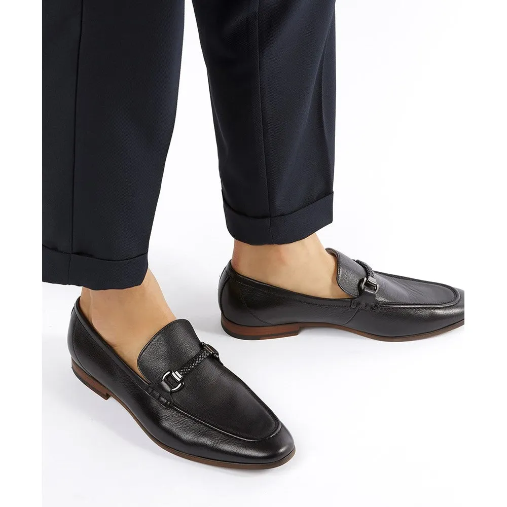Dune Santino Woven Trim Loafers Loafers Horsebit