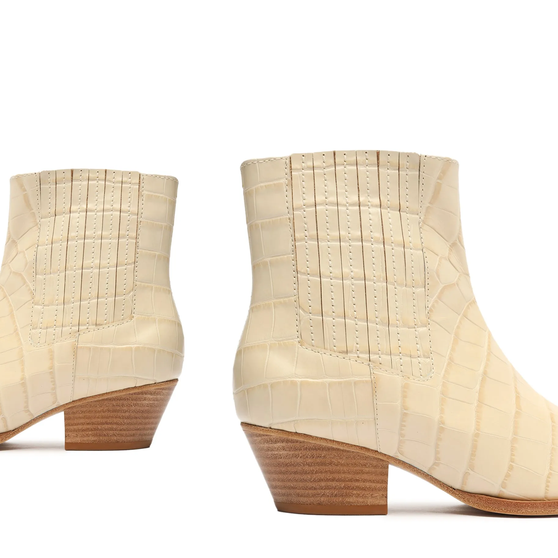 Briani Crocodile Embossed Leather Bootie Boots Cost