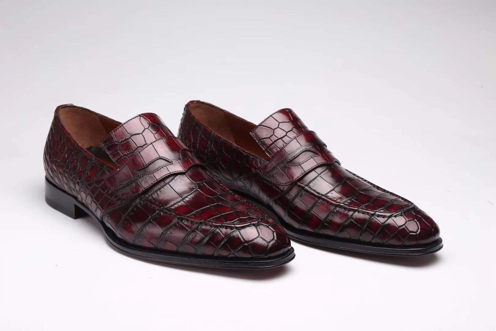 Crocodile Shoes Preorder Crocodile Leather Formal Penny loafer Casual Slip On  Shoes For Men Cole Haan Verdana Slip-ons