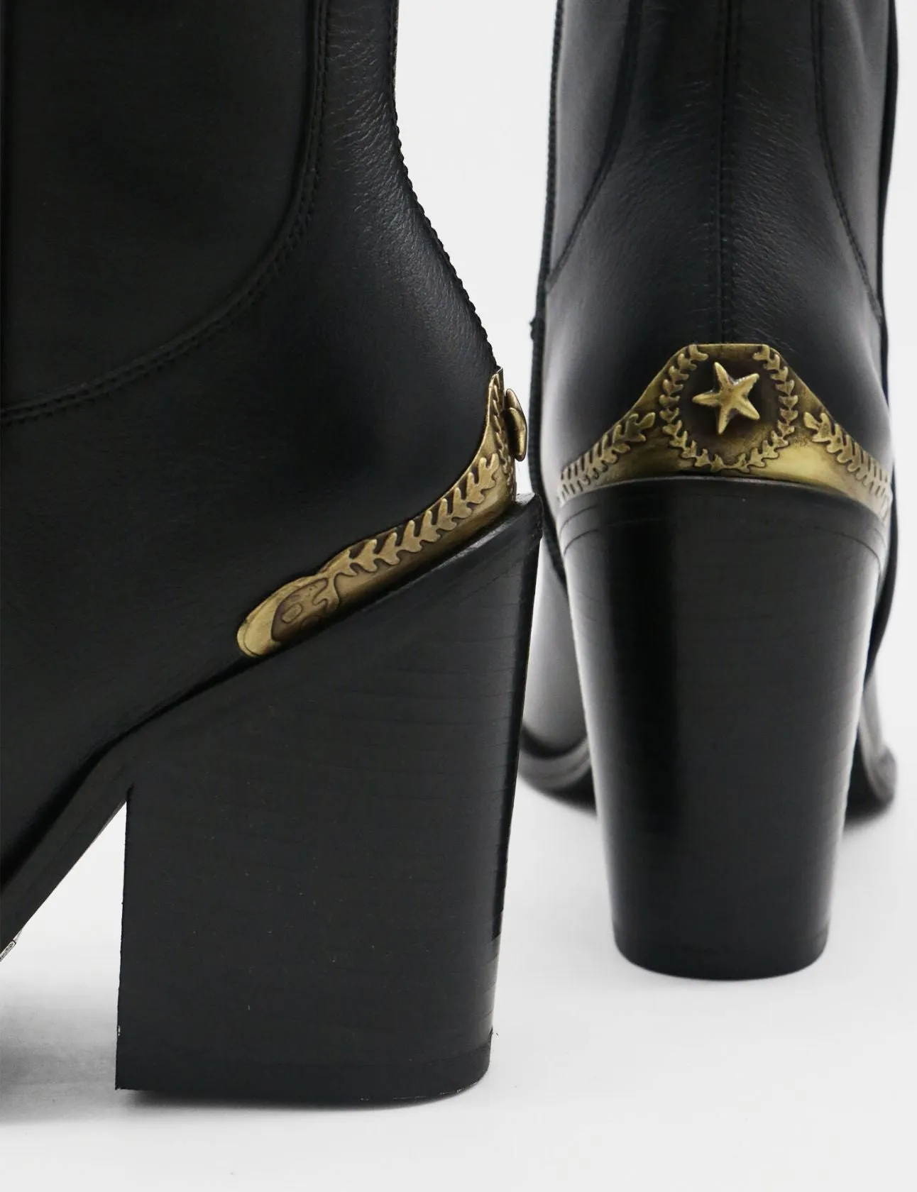 Ugg Boots Water Resistant Spray Coachella lone star edition western cowboy boots in black leather women's shoes