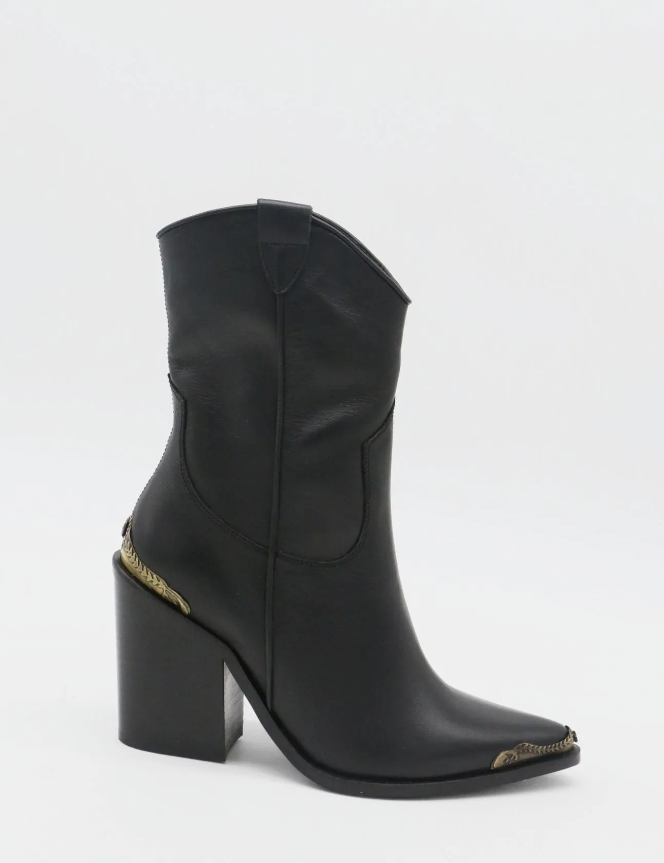 Coachella lone star edition western cowboy boots in black leather women's shoes Mid Calf Dress Boots