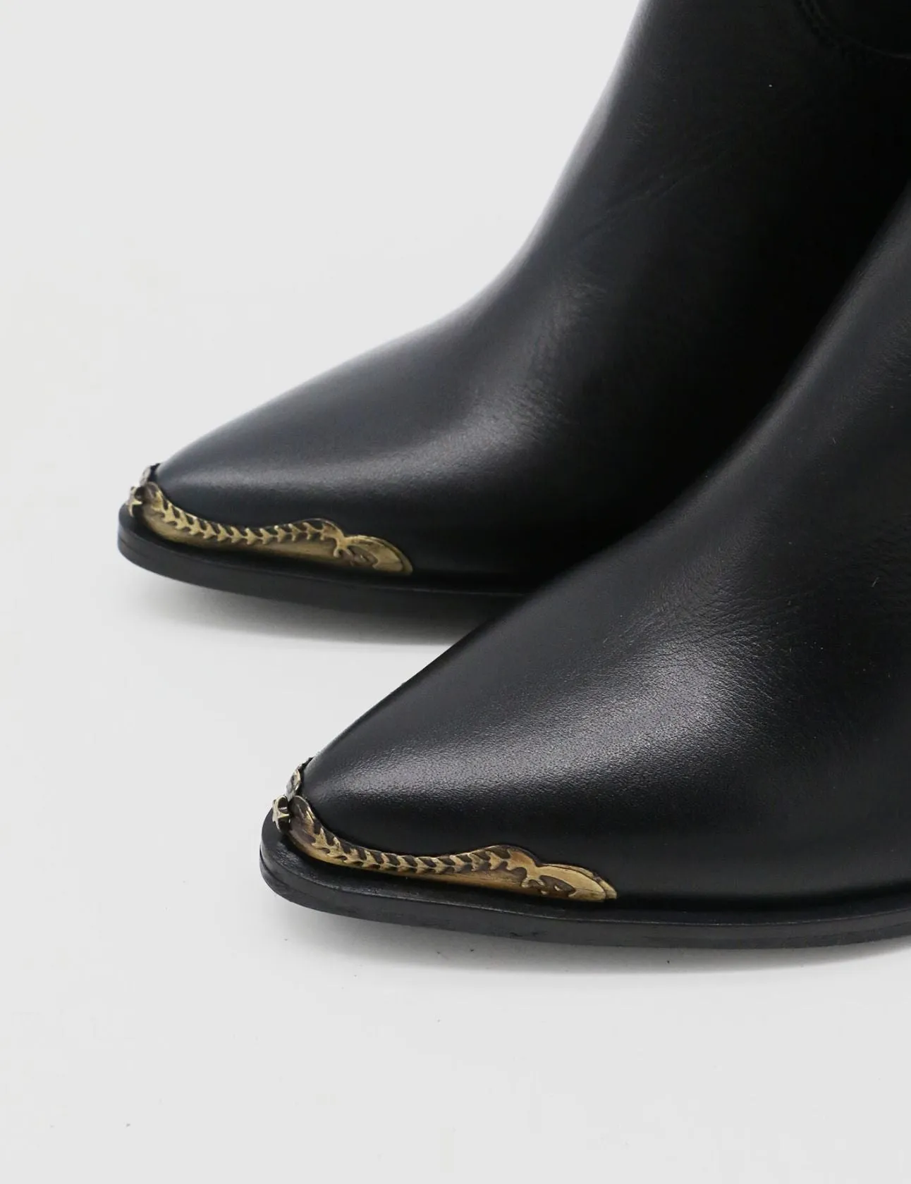 Boots Of Springheel Jak Coachella lone star edition western cowboy boots in black leather women's shoes