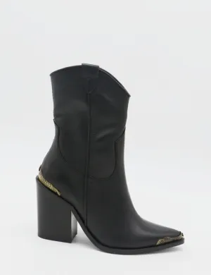 Royal Canadian Boots Coachella lone star edition western cowboy boots in black leather women's shoes