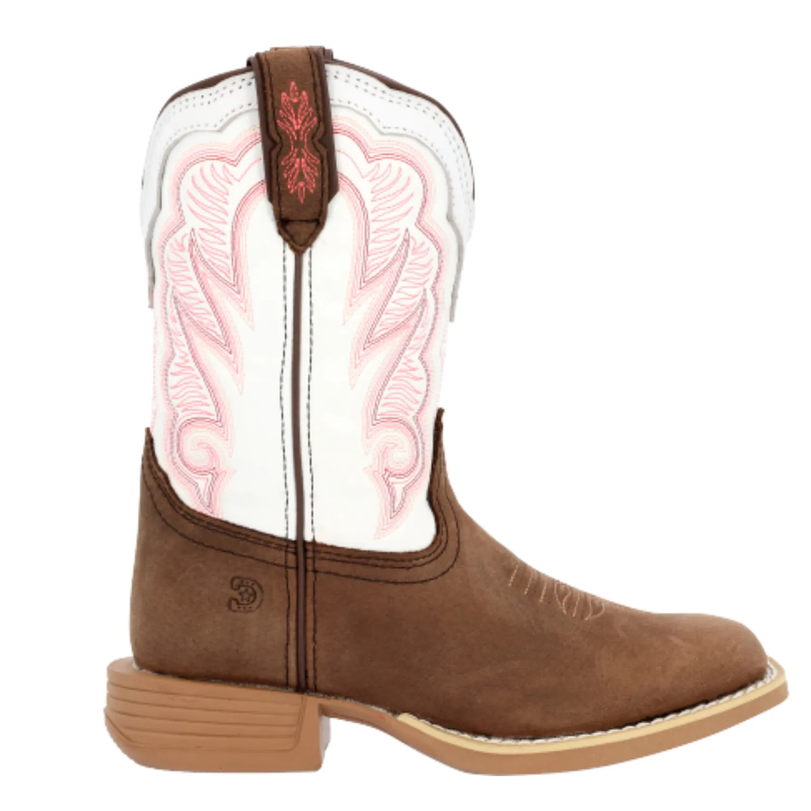 Durango Children's 8" Pink & Brown Western Pull-On Boots DBT0242 Chelsea Shoes Boots