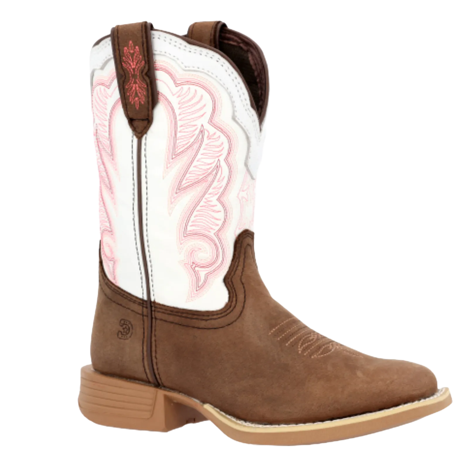 Durango Children's 8" Pink & Brown Western Pull-On Boots DBT0242 Boots For Toddler