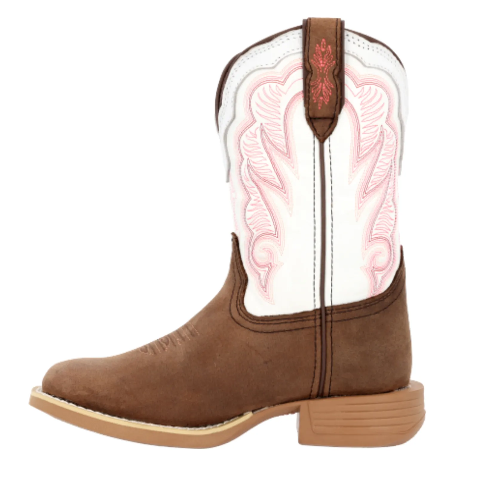 Durango Children's 8" Pink & Brown Western Pull-On Boots DBT0242 Oxblood Boots