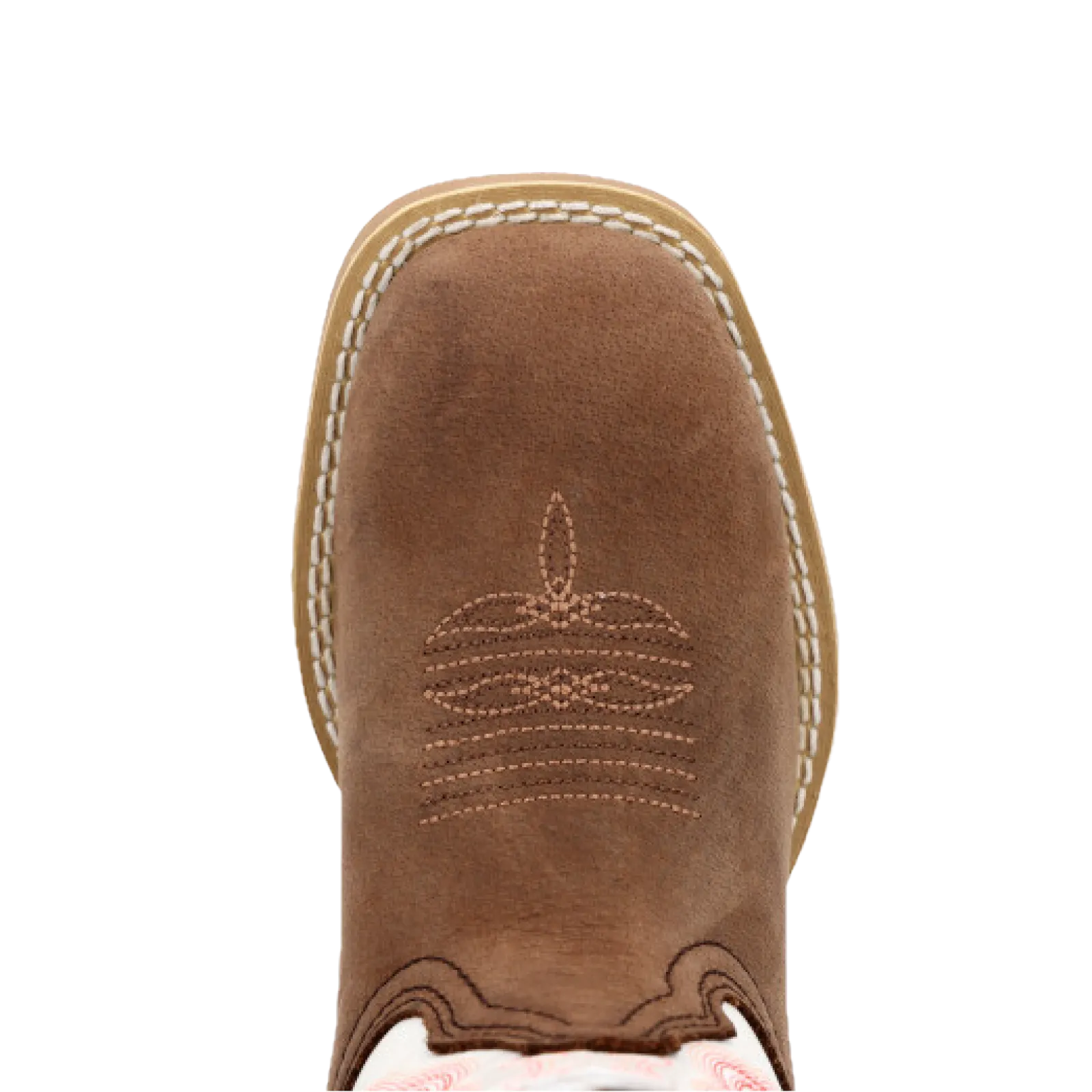 Extended Calf Boots Durango Children's 8" Pink & Brown Western Pull-On Boots DBT0242