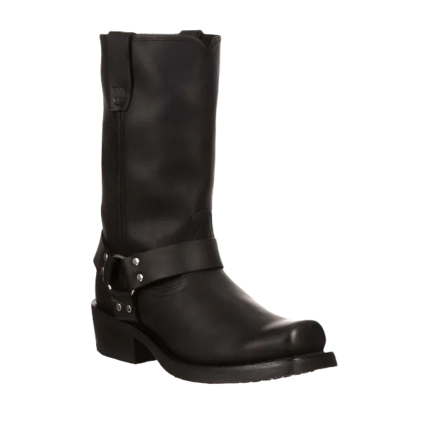 Chanel Suede Boots Durango Men's Harness Motorcycle Leather Black Pull On Boots DB510