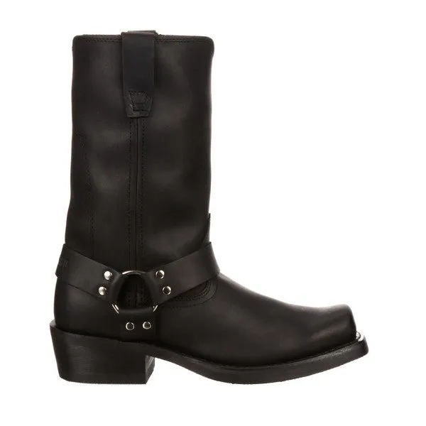 Durango Men's Harness Motorcycle Leather Black Pull On Boots DB510 Drawing Of Cowboy Boots