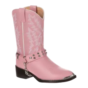 Size 11 Cowboy Boots Durango Youth Girl's Pink  Pull On Western Boots BT668