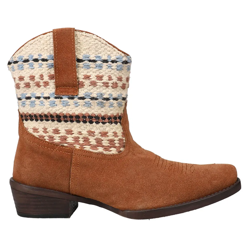 Boots Low Dusty Snip Toe Embroidered Cowboy Booties
