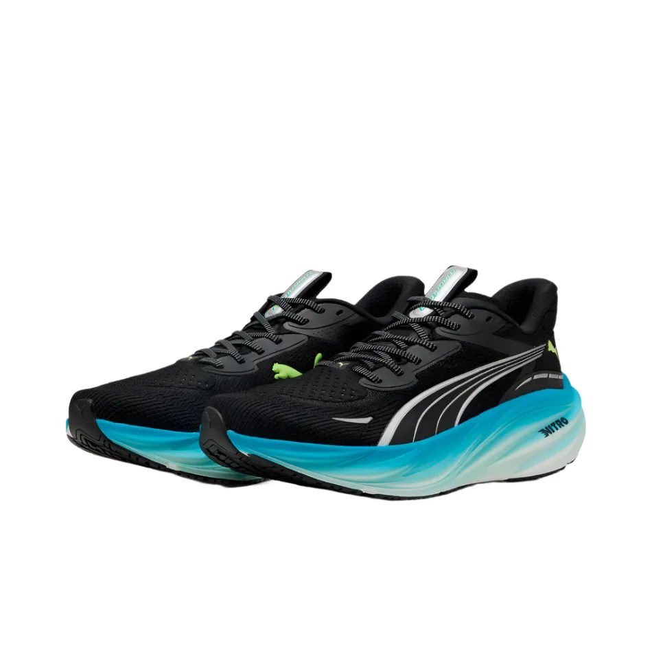 Cross-training Shoe PUMA Men's Magnify NITRO 3 Running Shoes in PUMA Black/Speed Blue AW25