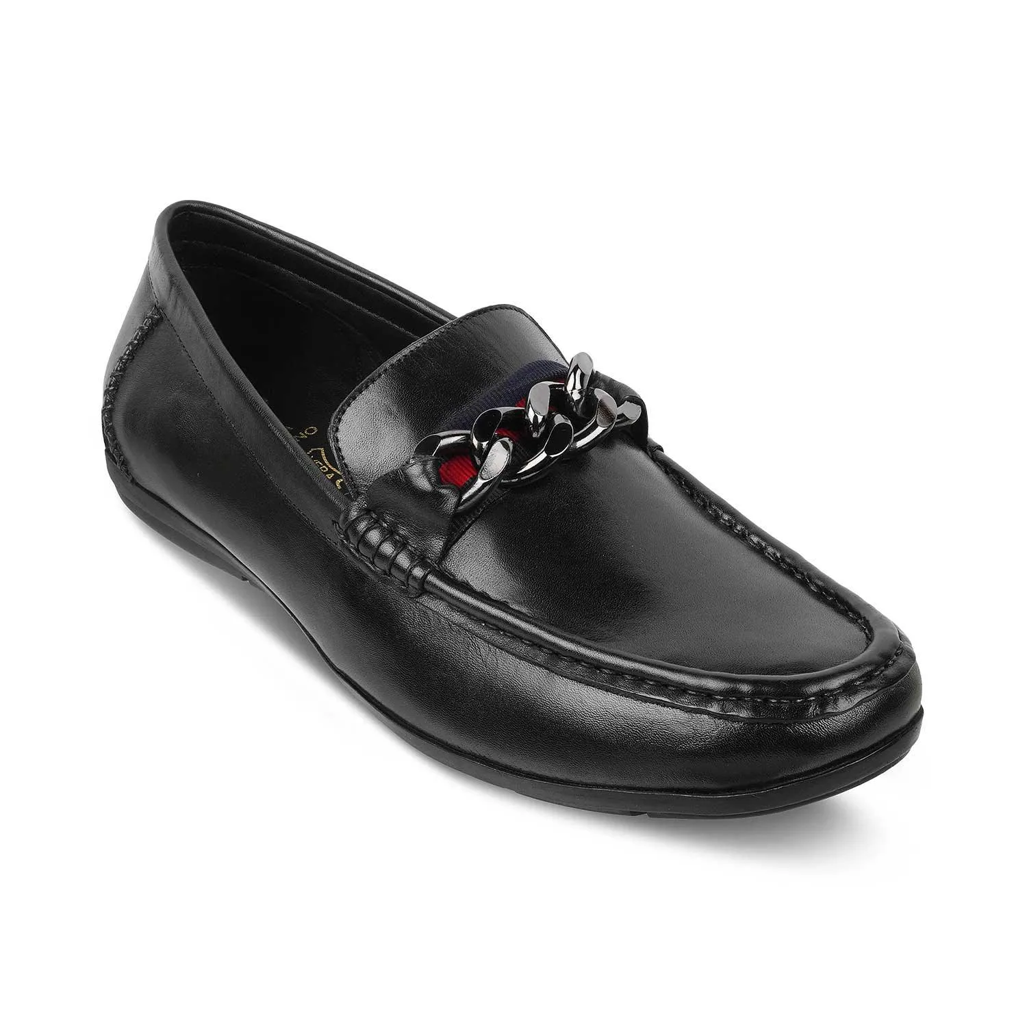 The Csteal Black Men's Leather Driving Loafers Tresmode Weber Loafers