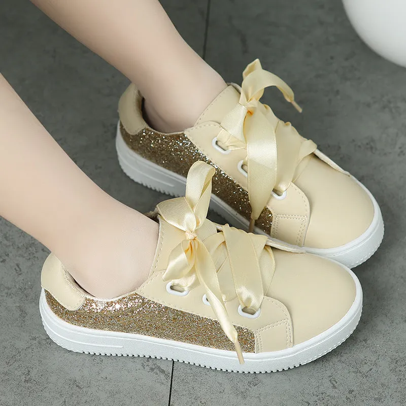 Girls Sequined Flat Soft Princess Shoes Pencil Shoes Flats