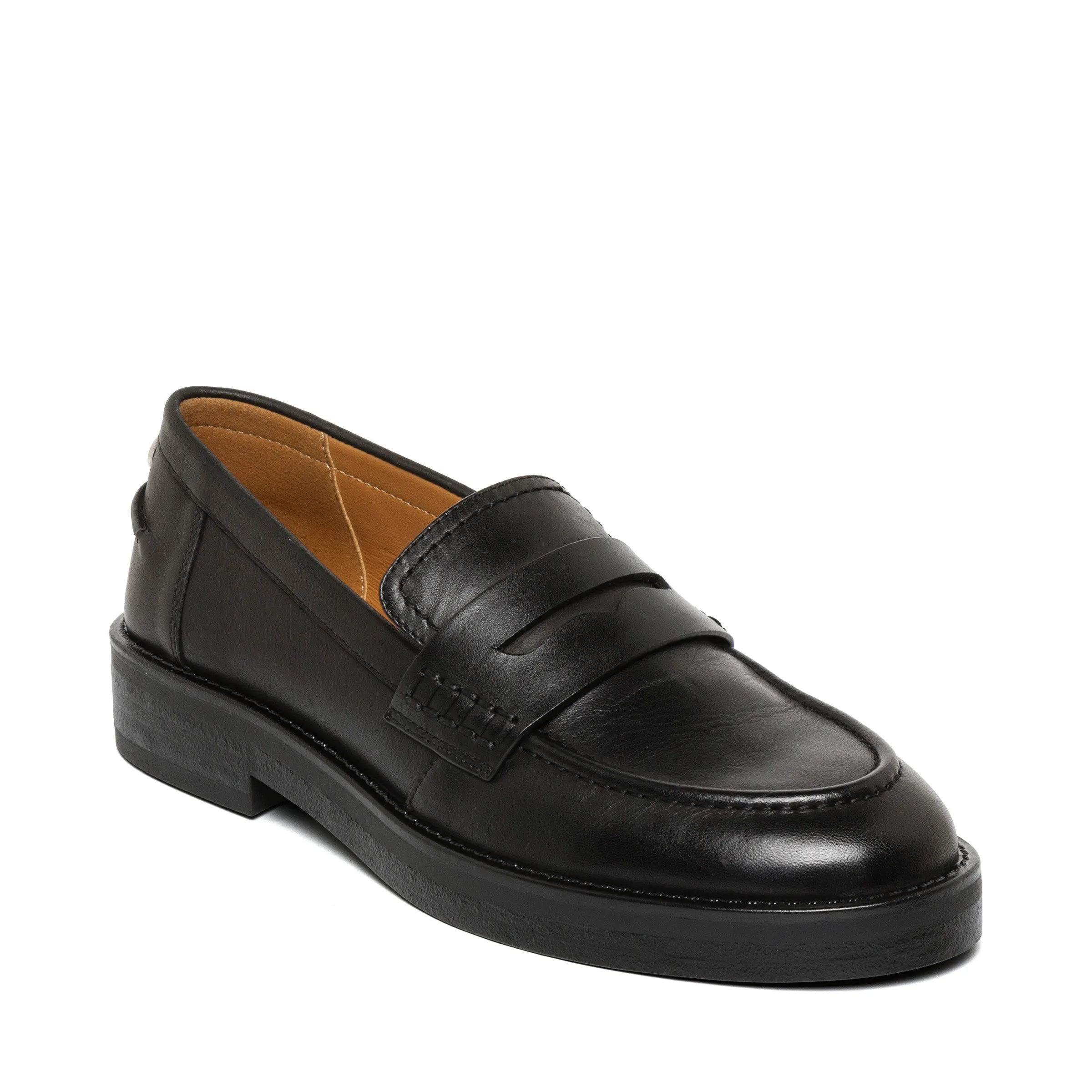 Plus Size Flats Shoes Jeann Flat Shoe BLACK LEATHER