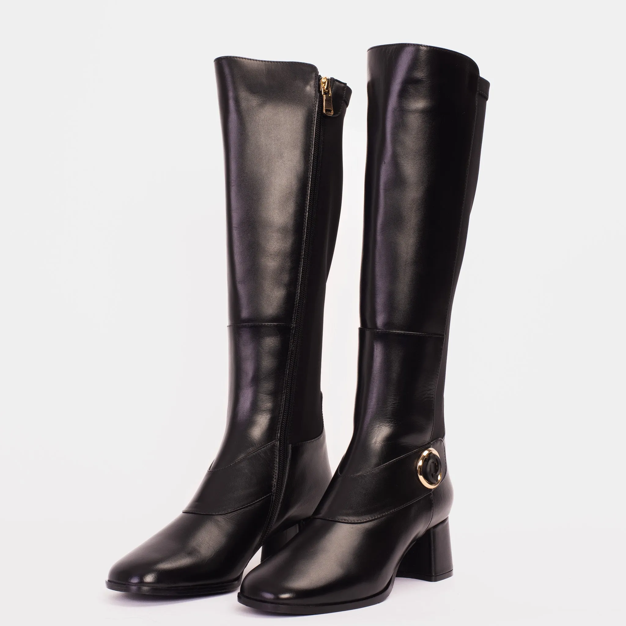 Snakeskin Boots The Windsor Black Leather Knee High Women Boot