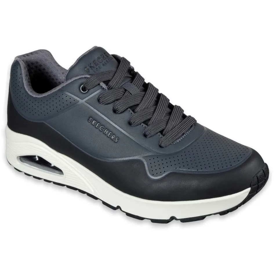 Suede Sneakers Skechers Uno Timeline 232247/GYBK gray/black