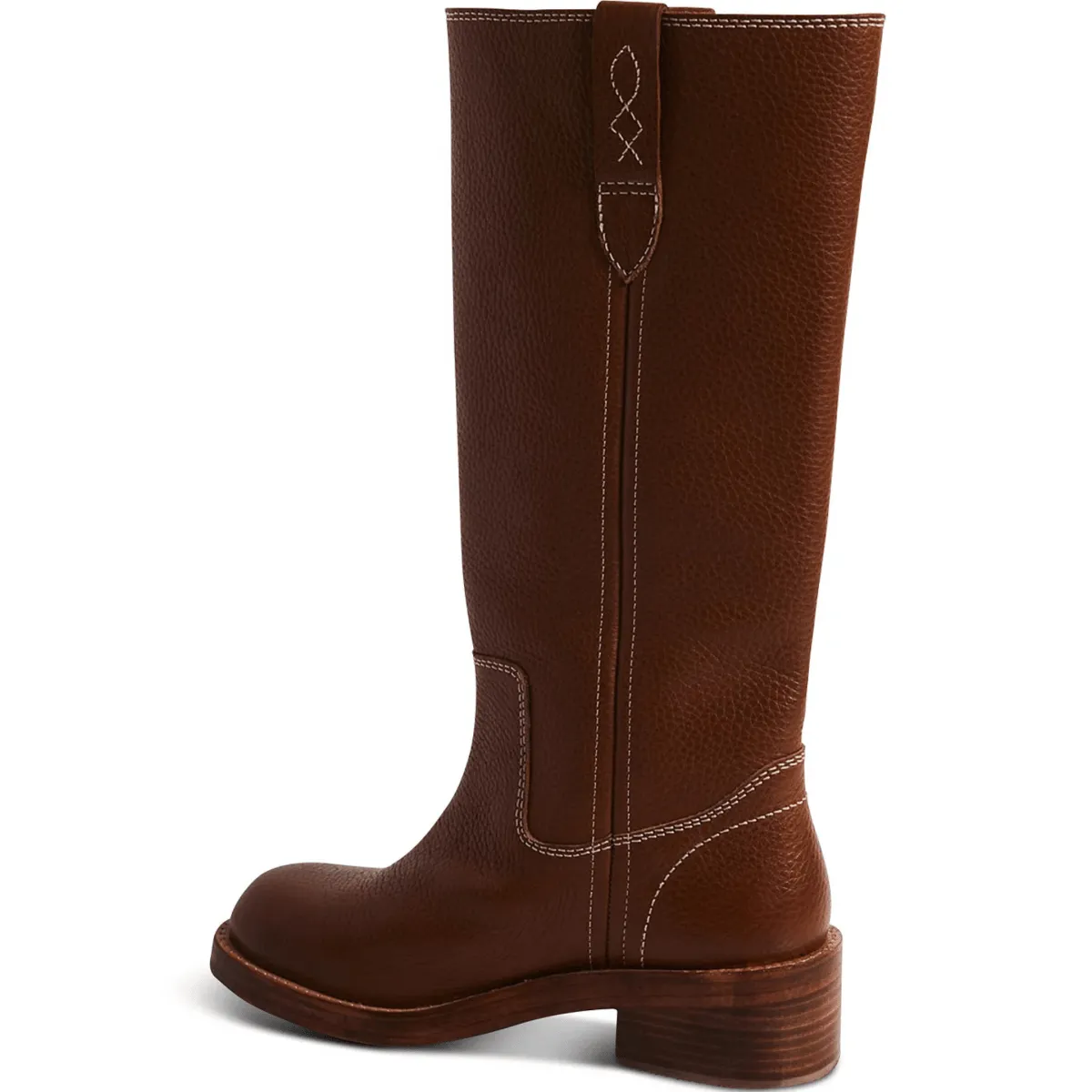 Free People Women's Blaze Pull-On Boots Vintage Tan Leather Ladies Black Boots Knee High