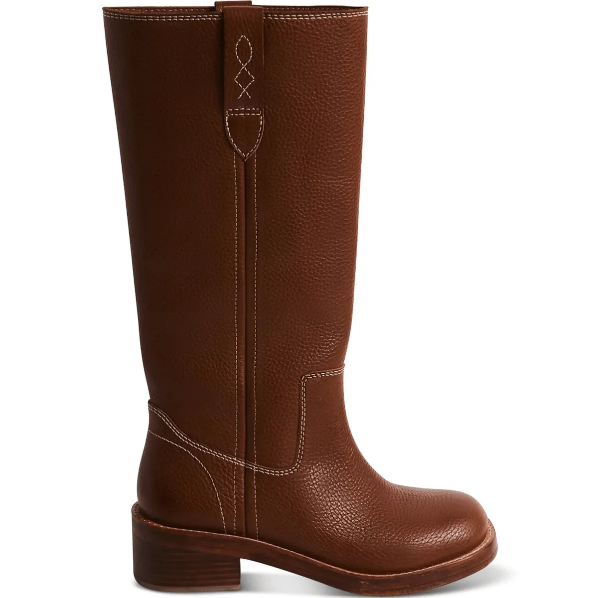 Free People Women's Blaze Pull-On Boots Vintage Tan Leather Lands End Winter Boots