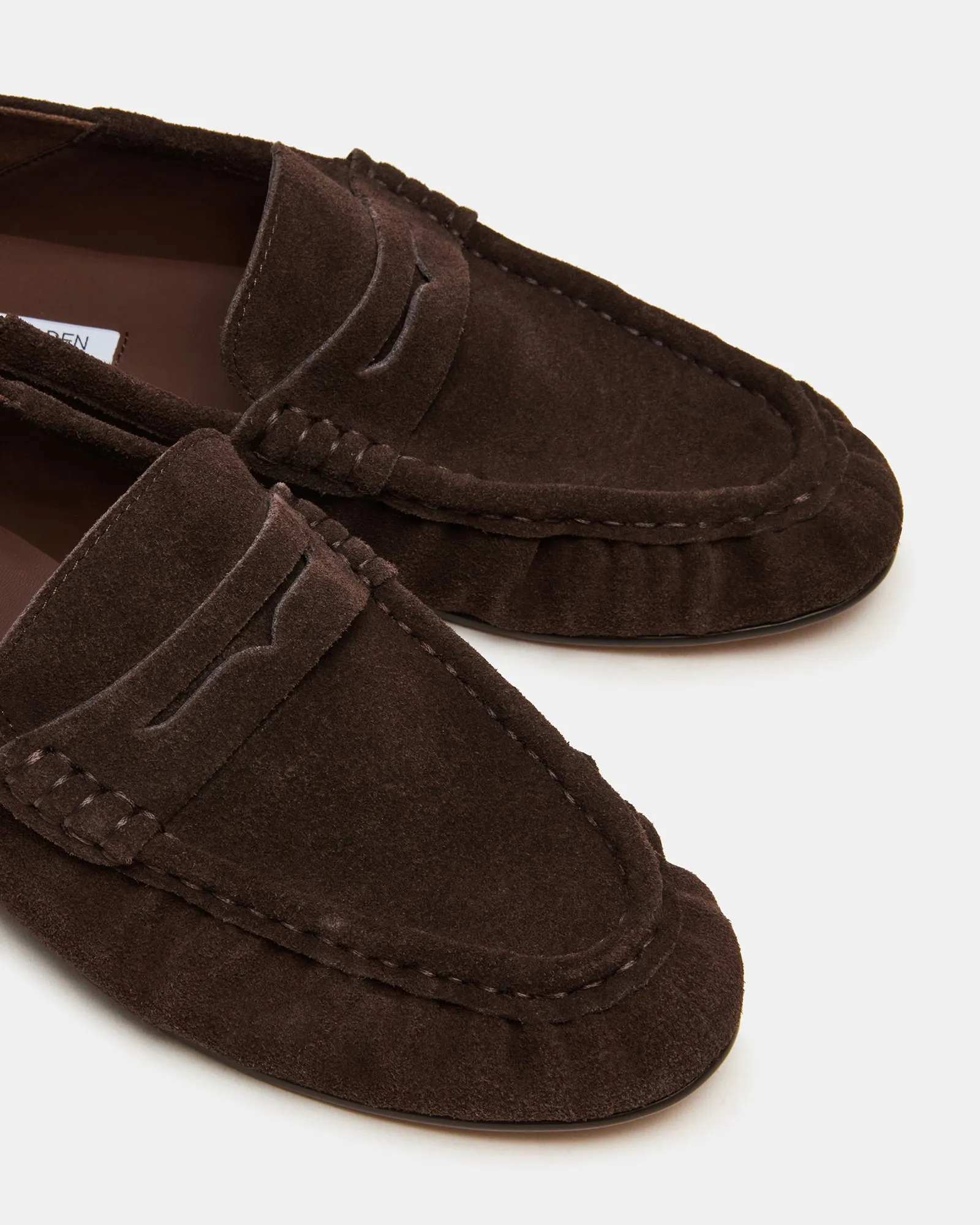 Italian Suede Loafers ROGER CHOCOLATE BROWN SUEDE
