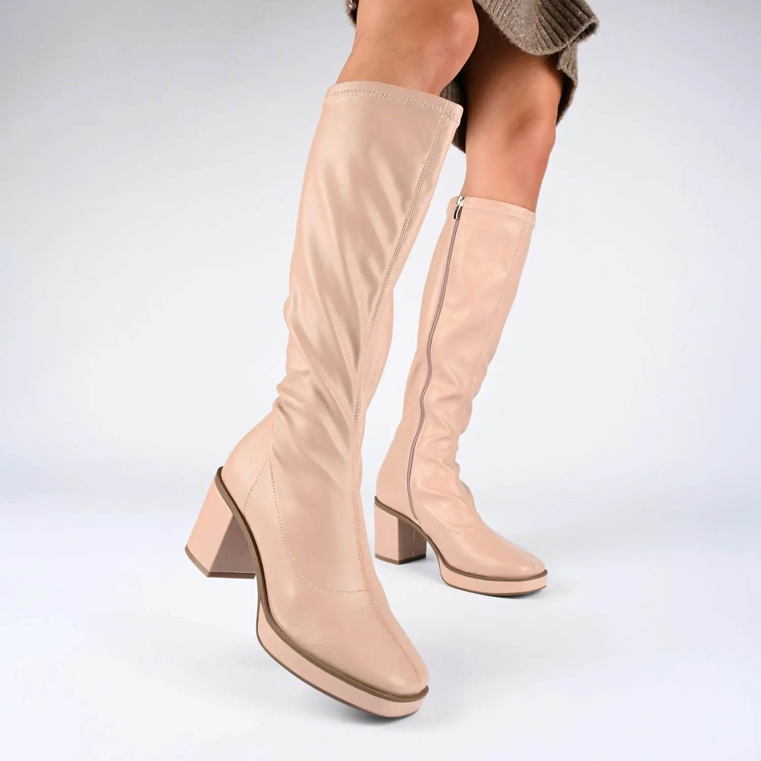 ALONDRA KNEE HIGH BOOTS IN WIDE CALF Dollskill Boots